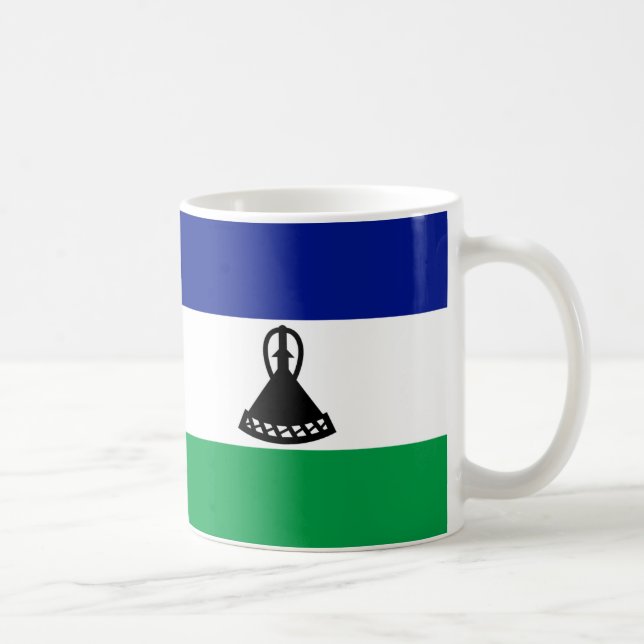 Lesotho Flag Keramik Tasse (Rechts)