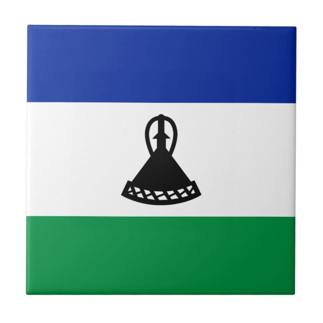 Lesotho Flag Keramik Tile Fliese (Vorderseite)