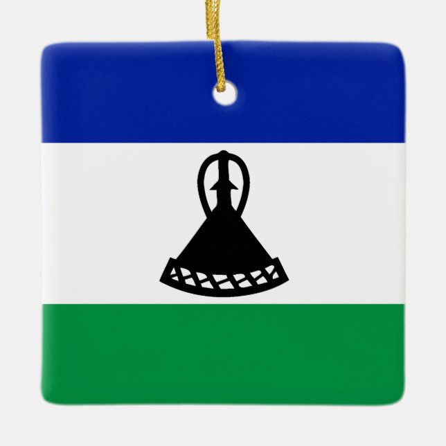 Lesotho Flag Keramikornament (Vorderseite)