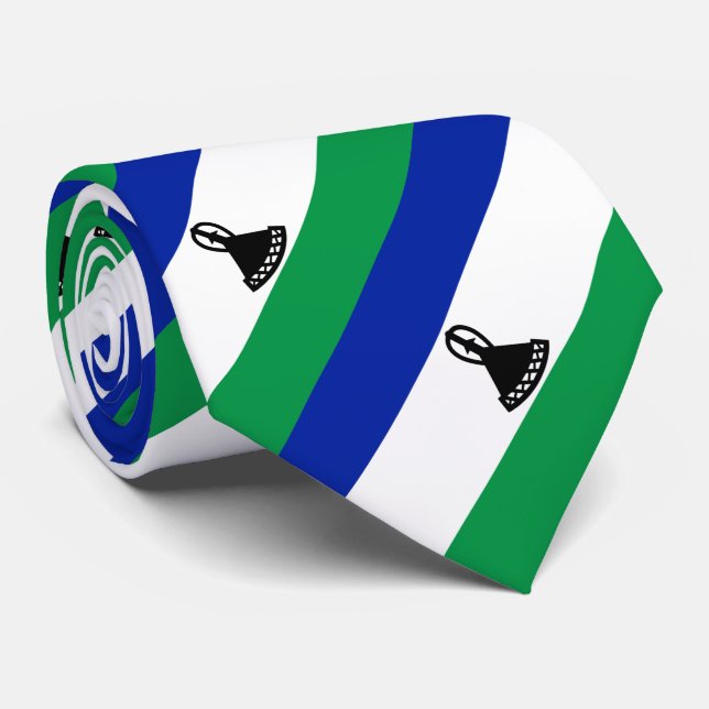 Lesotho Flag Krawatte (Gerollt)