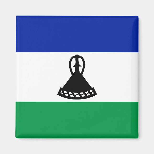 Lesotho Flag Magnet (Vorne)