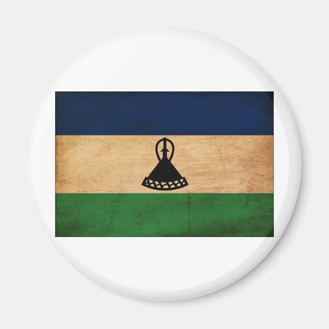 Lesotho Flag Magnet (Vorne)