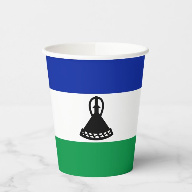 Lesotho Flag Pappbecher (Links)