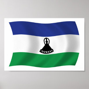 Lesotho Flag Poster Print