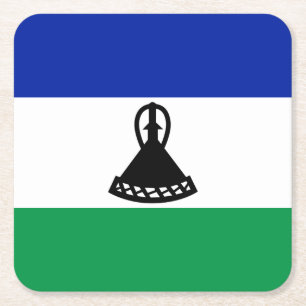 Lesotho Flag Rechteckiger Pappuntersetzer