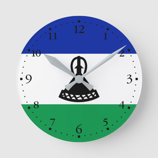 Lesotho Flag Runde Wanduhr (Vorderseite)