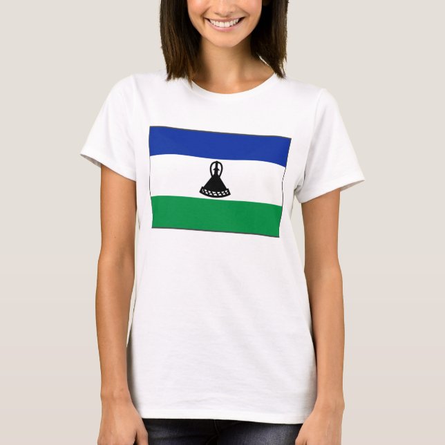 Lesotho Flag x Map T - Shirt (Vorderseite)