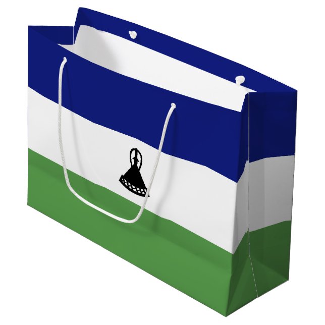 Lesotho-Flagge Große Geschenktüte (Vorderseite Schrägansicht)