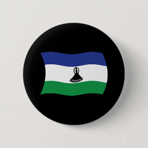 Lesotho-Flagge-Knopf Button