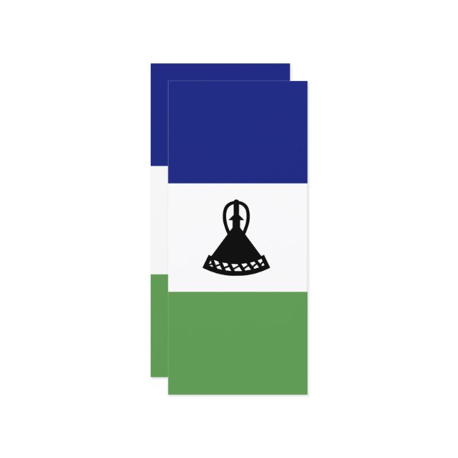 Lesotho-Flagge Menükarte (Vorderseite/Rückseite Beispiel)