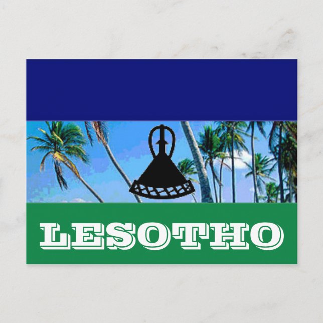 Lesotho-Flagge Postkarte (Vorderseite)