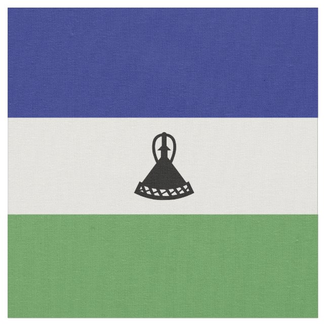 Lesotho-Flagge Stoff (Nahaufnahme)