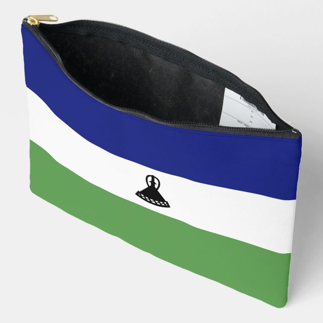 Lesotho-Flagge Zubehörtasche (Offen)