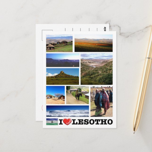 Lesotho - I Liebe - Postkarte (Vorderseite/Rückseite Beispiel)
