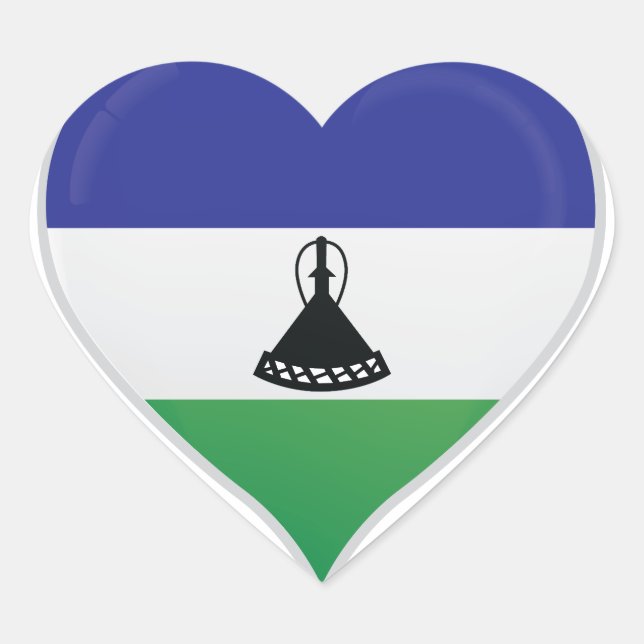 Lesotho Liebe Flaggenaufkleber Herz-Aufkleber (Vorderseite)