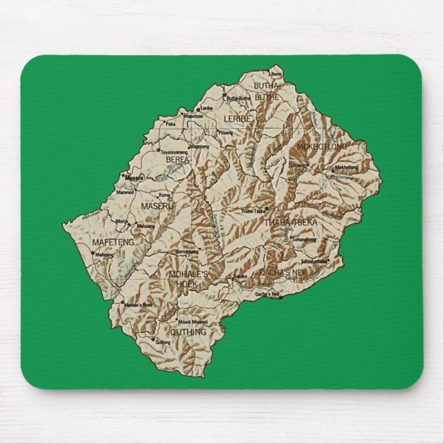 Lesotho Map Mousepad (Vorne)
