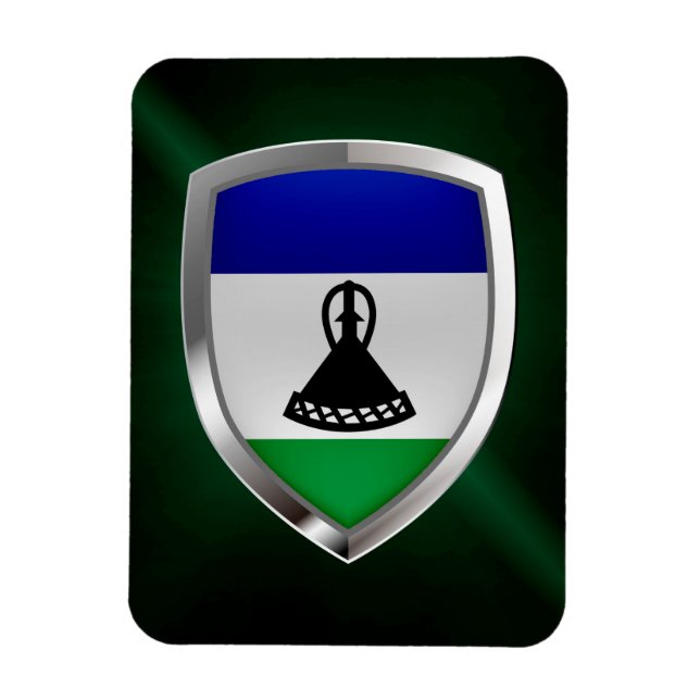 Lesotho Metallic Emblem Magnet (Vertikal)