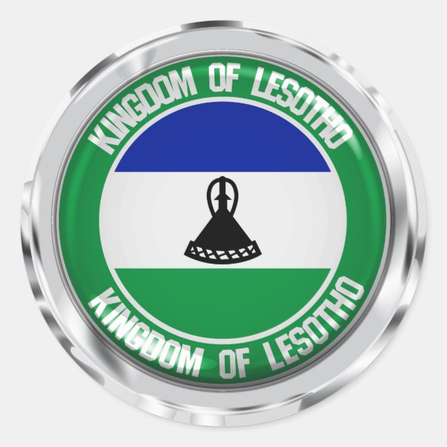 Lesotho Round Emblem Runder Aufkleber (Vorderseite)