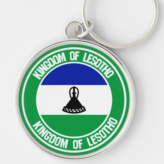 Lesotho Round Emblem Schlüsselanhänger (Vorne)