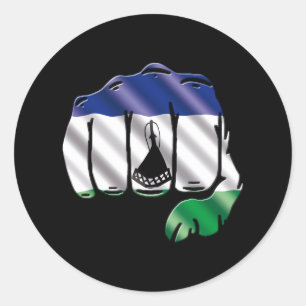 lesotho runder aufkleber