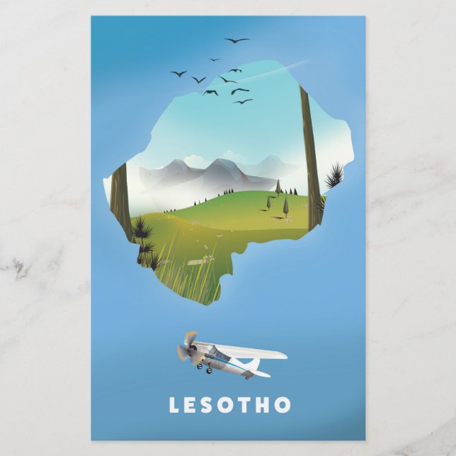 Lesotho Südafrika Skipposter Briefpapier (Vorderseite)