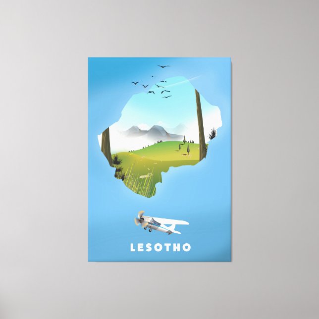 Lesotho Südafrika Skipposter Leinwanddruck (Vorderseite)