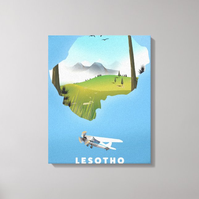 Lesotho Südafrika Skipposter Leinwanddruck (Vorderseite)