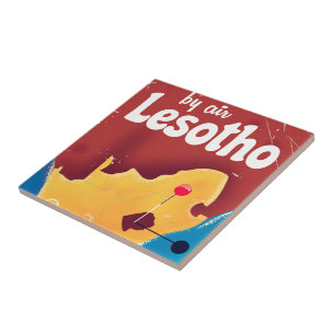 Lesotho Vintage-Reiseflugposter Fliese