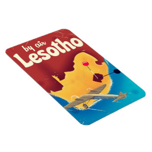 Lesotho Vintage-Reiseflugposter Magnet