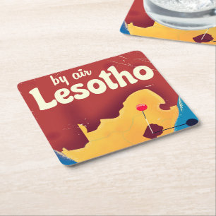 Lesotho Vintage-Reiseflugposter Rechteckiger Pappuntersetzer