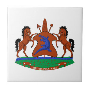 Lesotho Wappen Arme Flagge Land Symbol Heraldik Em Fliese