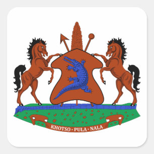 Lesotho Wappen Arme Flagge Land Symbol Heraldik Em Quadratischer Aufkleber
