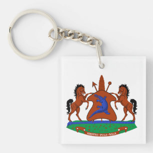 Lesotho Wappen Arme Flagge Land Symbol Heraldik Em Schlüsselanhänger