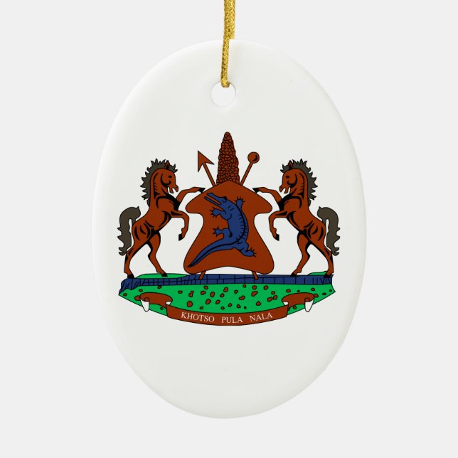Lesotho-Wappen Keramikornament (Vorne)