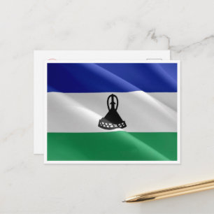 Lesotho - Waving Flag - Postkarte