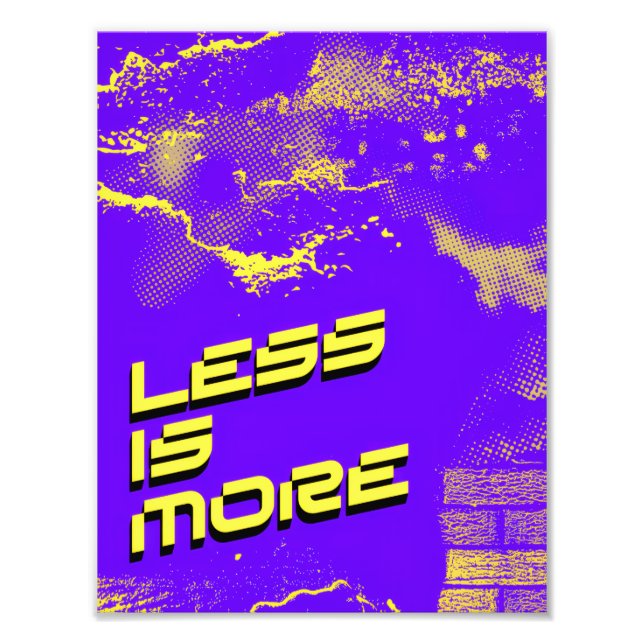 Less Is More – Minimalist Purple & yellow Poster (Vorne)