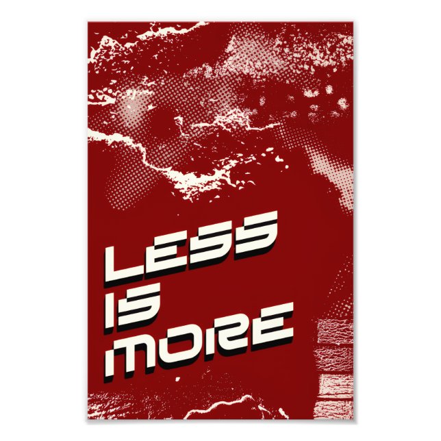 Less Is More – Minimalist Red & White Poster (Vorne)