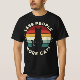 Less People More Cats | Funny Retro Cat Lover T-Shirt