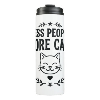 Less People More Cats Vintage Sarcastic Cat Design Thermosbecher