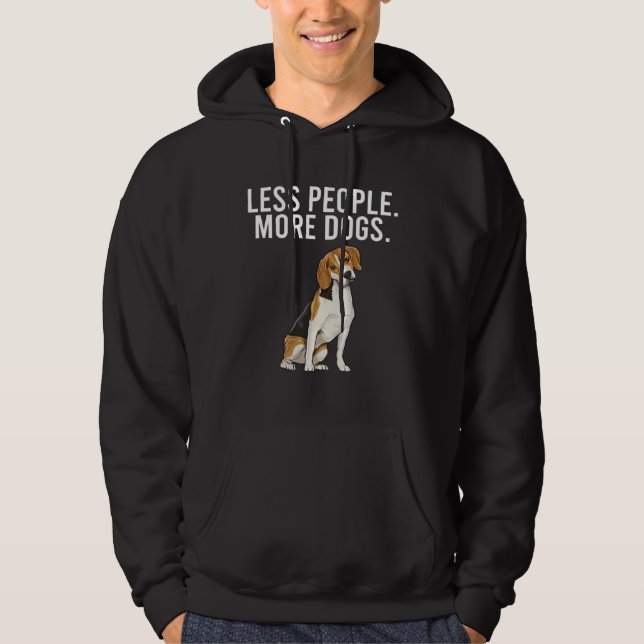 Less People More Dogs Beagle  Introvert Hoodie (Vorderseite)