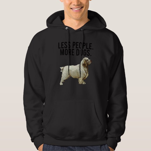 Less People More Dogs Clumber Spaniel Introvert Hoodie (Vorderseite)