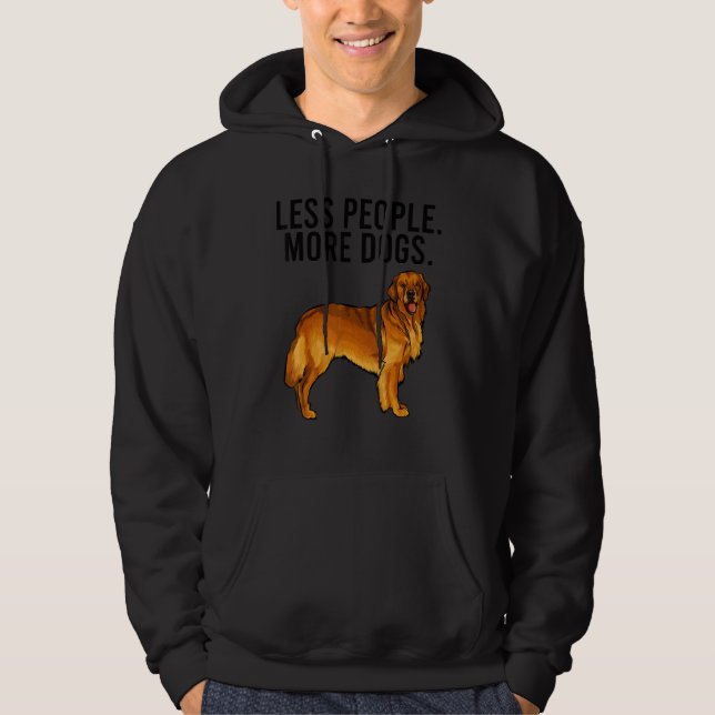 Less People More Dogs Golden Retriever Introvert Hoodie (Vorderseite)