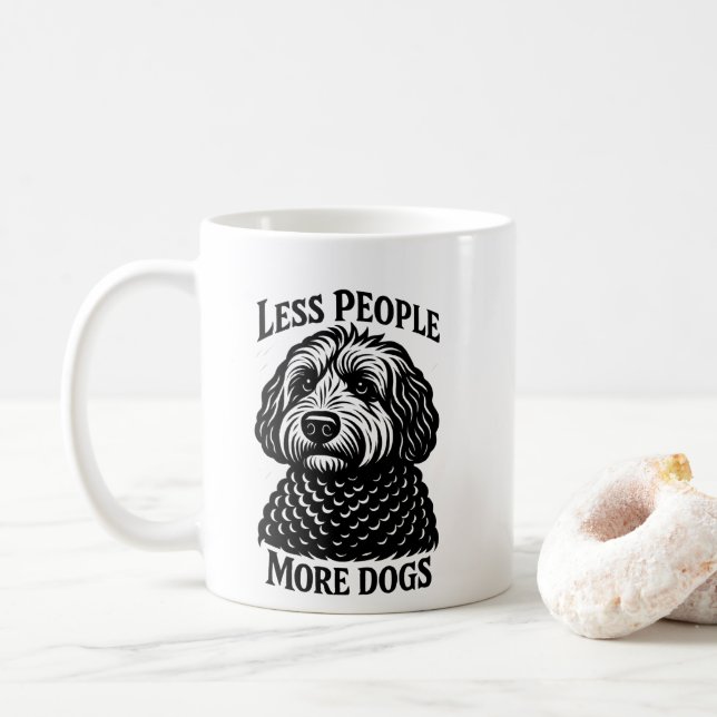 Less People More Dogs Mug - Golden Doodle Kaffeetasse (Mit Donut)