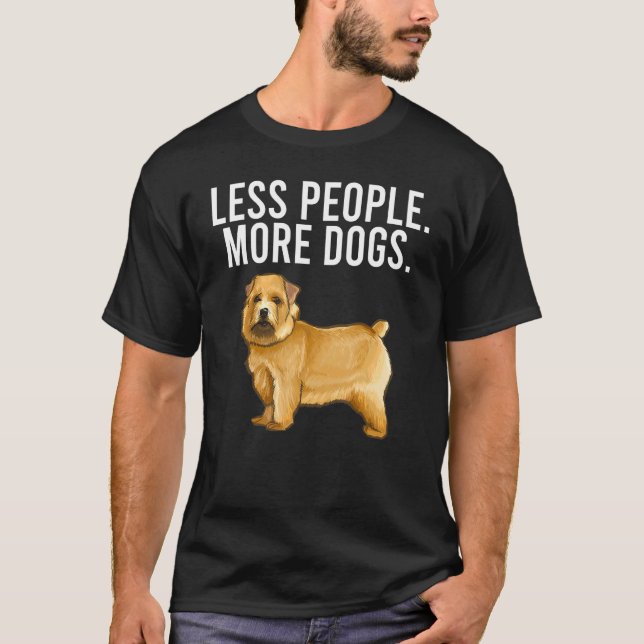 Less People More Dogs Norwich Terrier Introvert T-Shirt (Vorderseite)