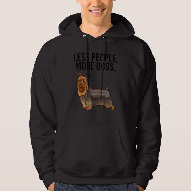 Less People More Dogs Silky Terrier Introvert Hoodie (Vorderseite)