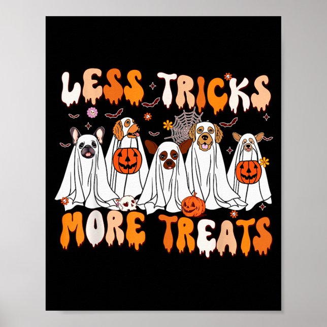Less Tricks More Treats Soky Ghost Dogs Vet Tech  Poster (Vorne)