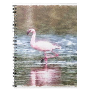 Lesser Flamingo Watercolor Notizblock
