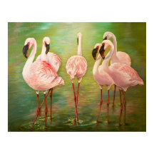 Lesser flamingos painting Art