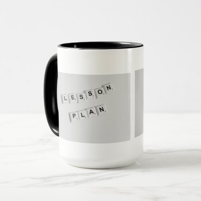 Lesson Plan Lehrer Tasse Stilvolle Black & White C (Vorderseite Links)