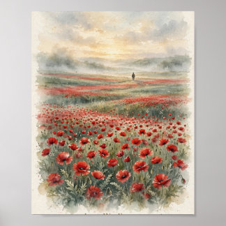 Lest We Forget Gedenkmohn Aquarell Poster